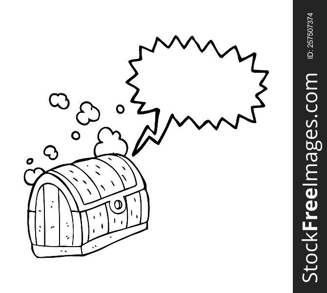 Speech Bubble Cartoon Treasure Chest