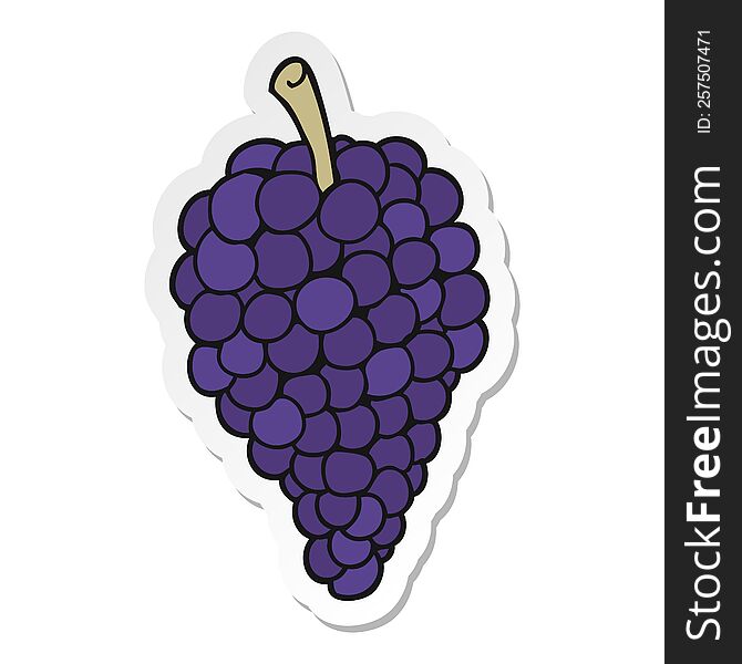sticker of a cartoon grapes