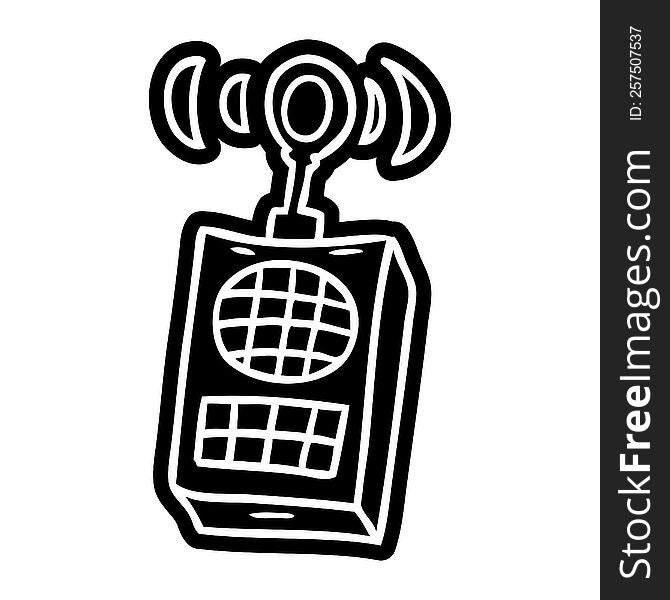 cartoon icon of a walkie talkie. cartoon icon of a walkie talkie
