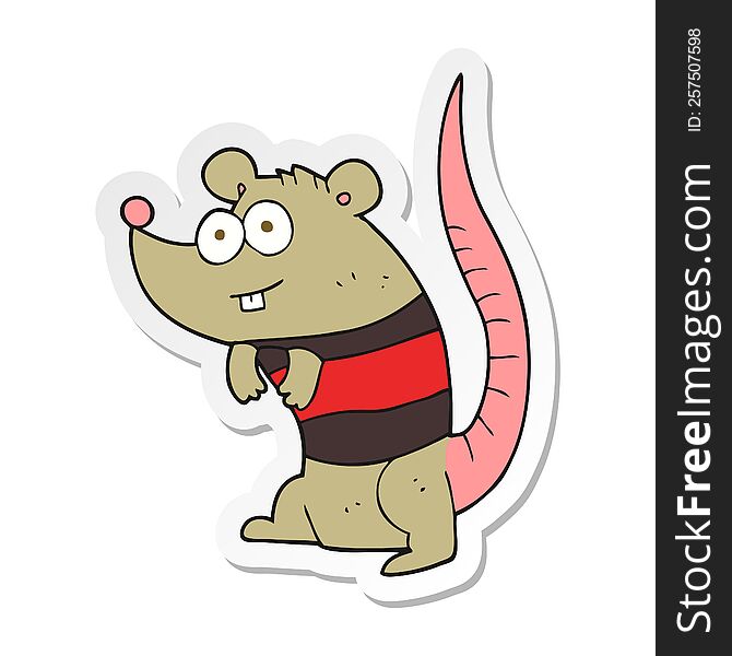 Sticker Of A Cartoon Rat