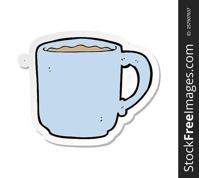 sticker of a cartoon coffee mug