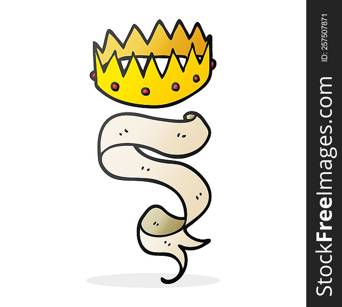 Cartoon Crown And Scroll