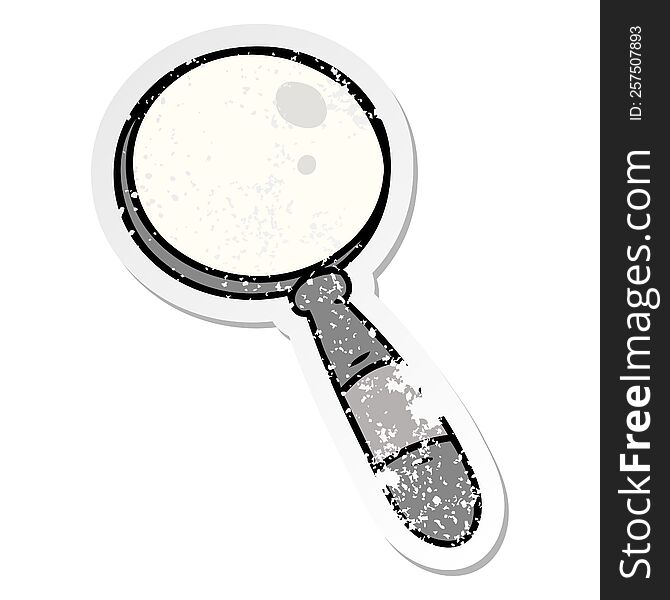 hand drawn distressed sticker cartoon doodle of a magnifying glass