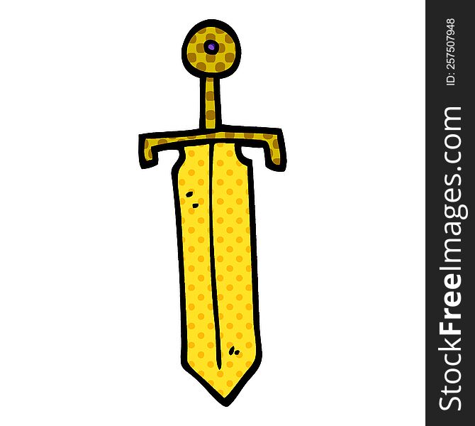 Cartoon Doodle Bronze Sword