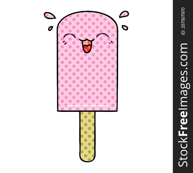 comic book style quirky cartoon ice lolly. comic book style quirky cartoon ice lolly