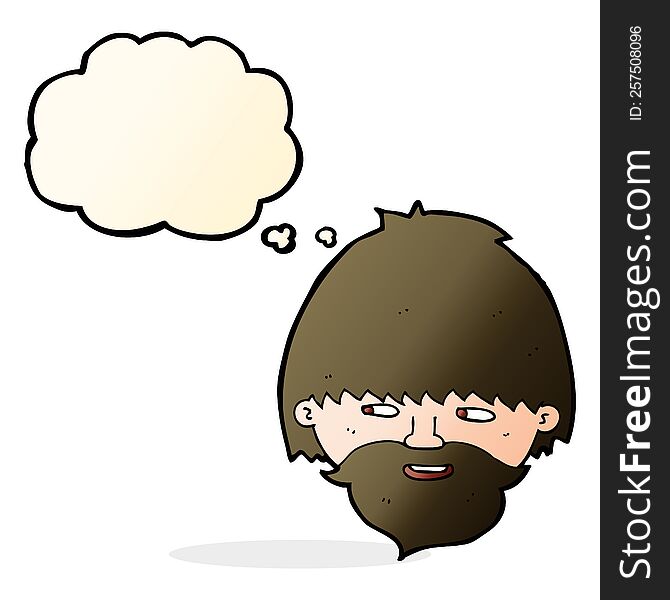 Cartoon Bearded Man With Thought Bubble