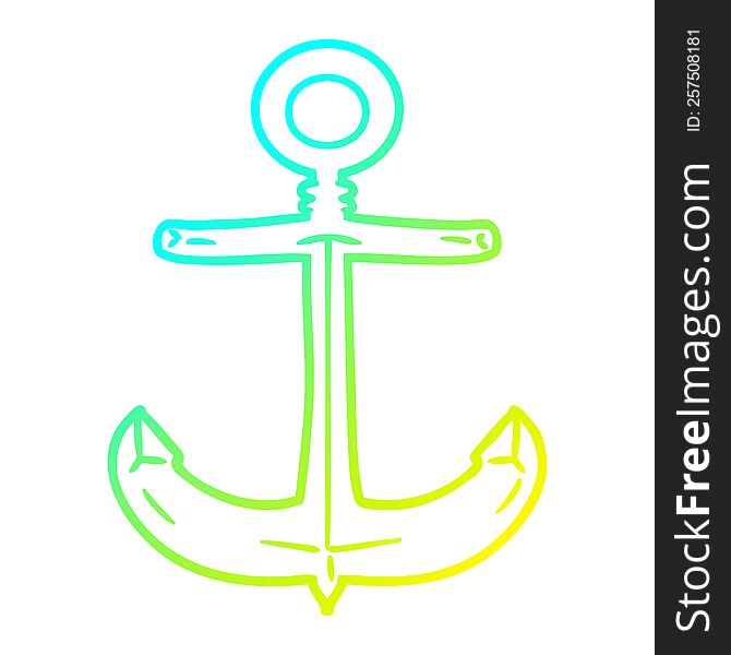 Cold Gradient Line Drawing Cartoon Anchor