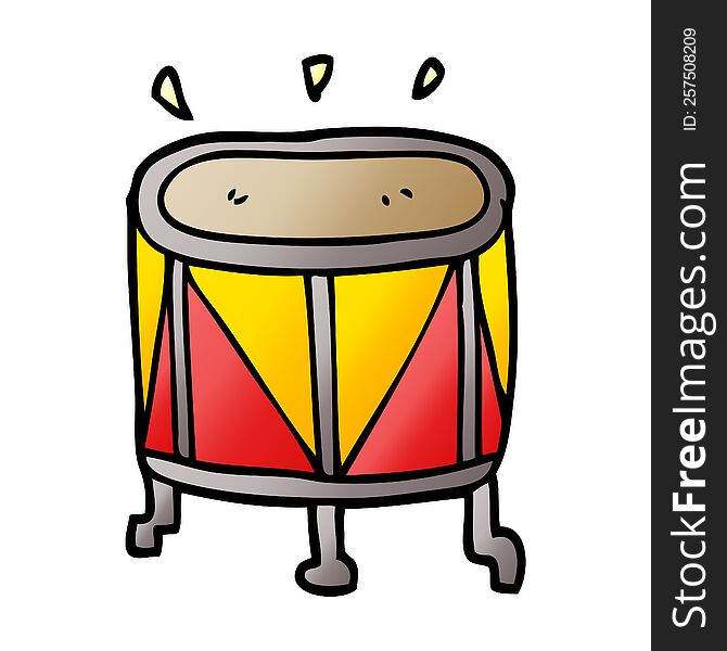 cartoon doodle drum on stand