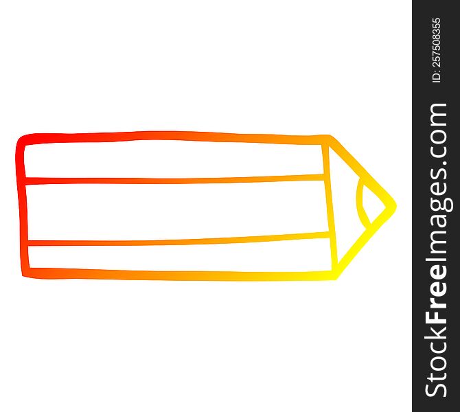 warm gradient line drawing of a cartoon colored pencil