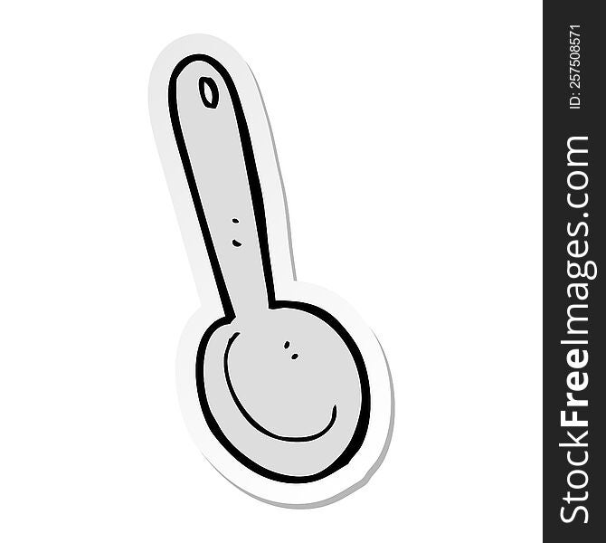 Sticker Of A Cartoon Spoon