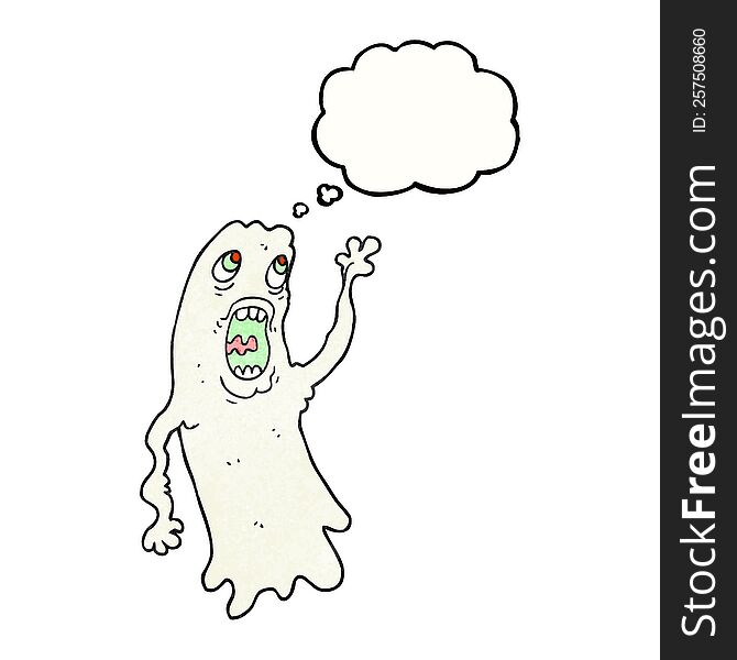 Thought Bubble Textured Cartoon Ghost