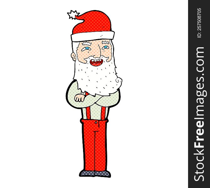 cartoon hipster santa clause