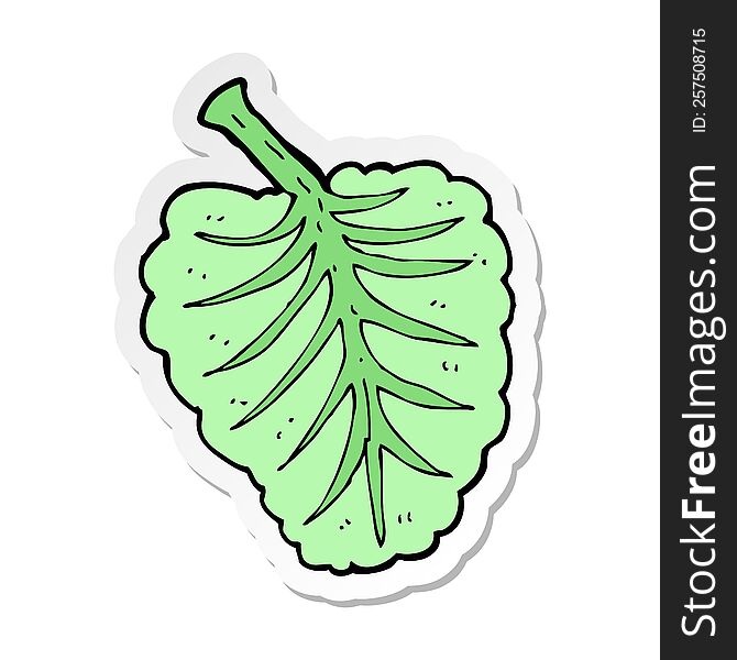 Sticker Of A Cartoon Leaf Symbol
