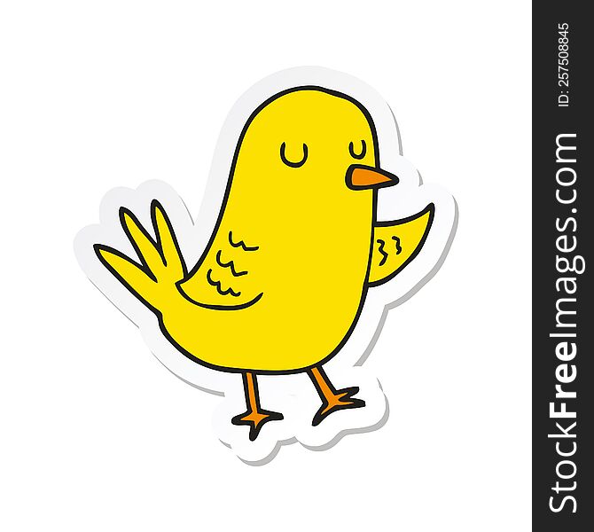 sticker of a cartoon bird