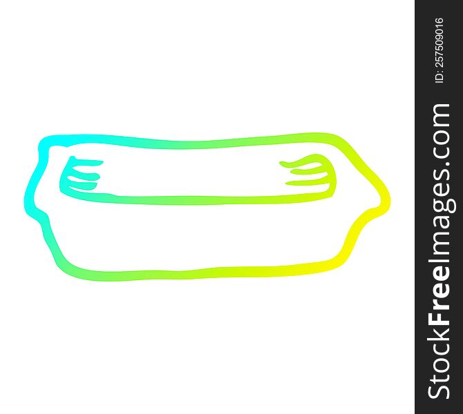 Cold Gradient Line Drawing Cartoon Empty Tray