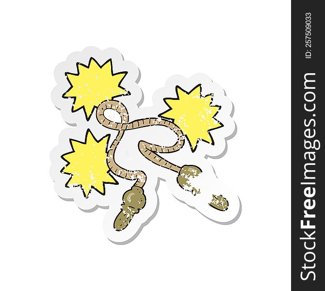 retro distressed sticker of a cartoon skipping rope