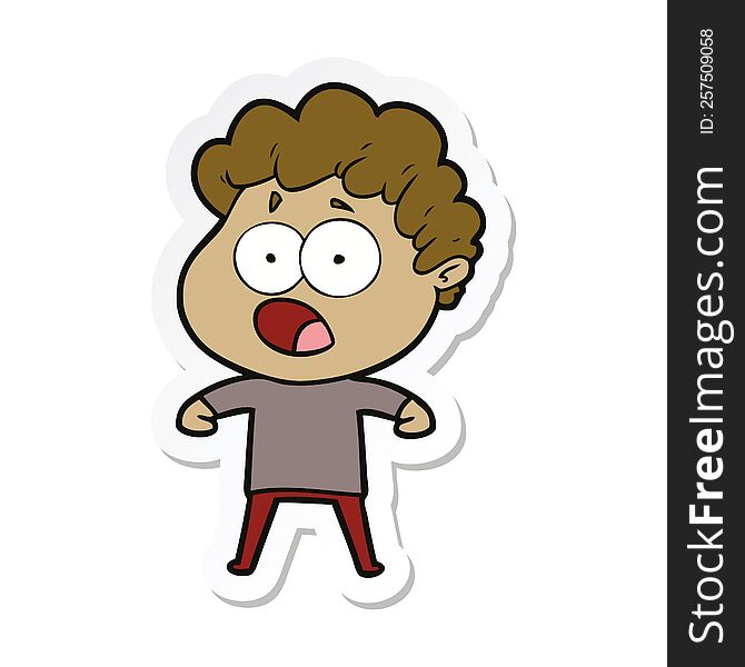 Sticker Of A Cartoon Man Gasping In Surprise