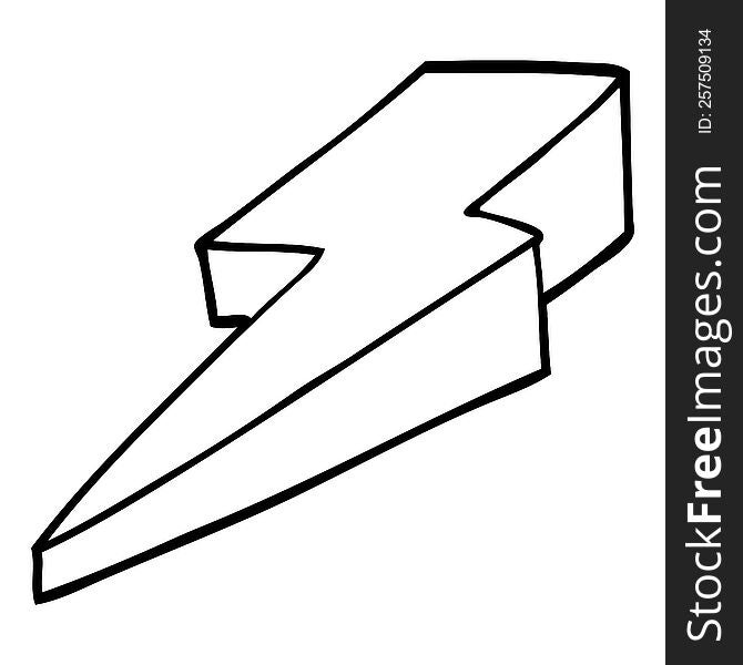 line drawing cartoon decorative lightning bolt