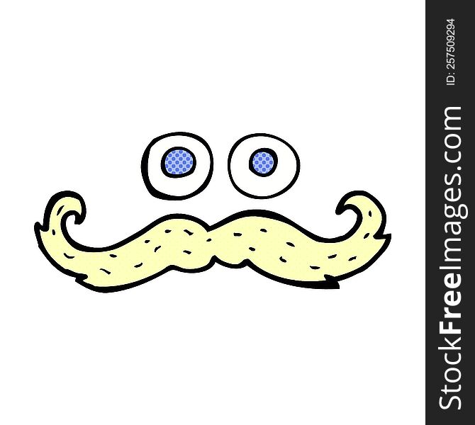 cartoon eyes and mustache symbol