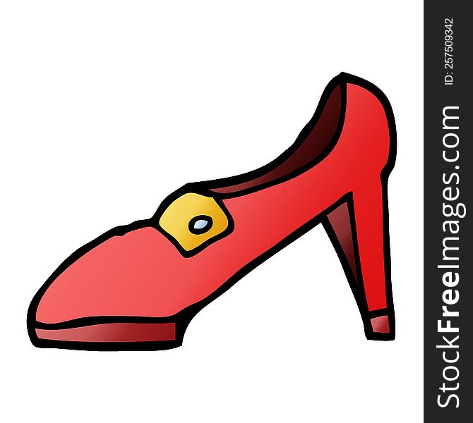 Cartoon Doodle Of A Red Shoe