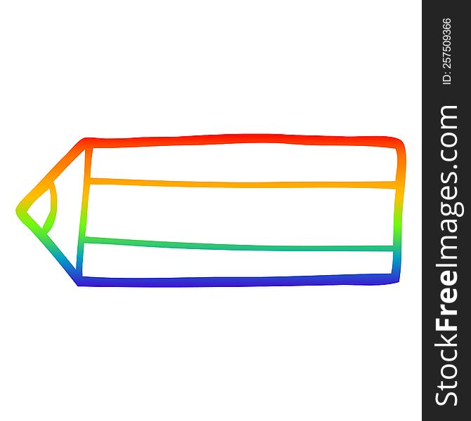 rainbow gradient line drawing of a cartoon colored pencil