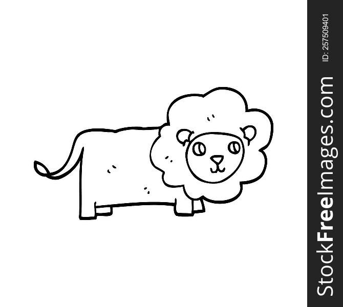 line drawing cartoon lion