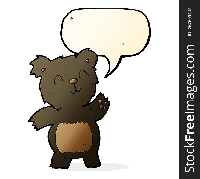 cartoon black bear with speech bubble