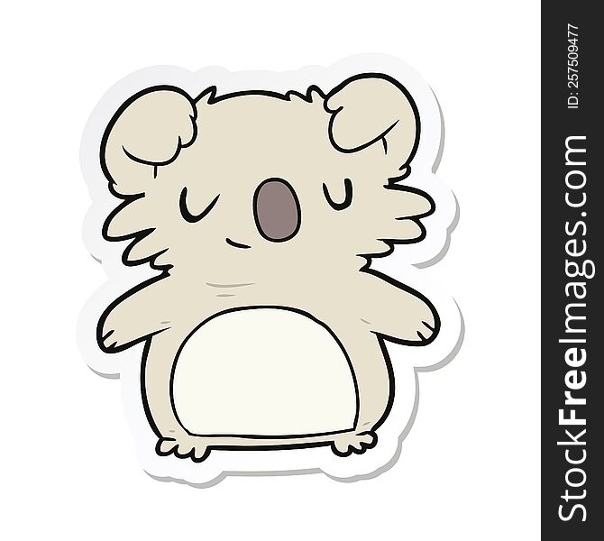 sticker of a cartoon koala