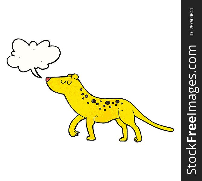 Speech Bubble Textured Cartoon Leopard