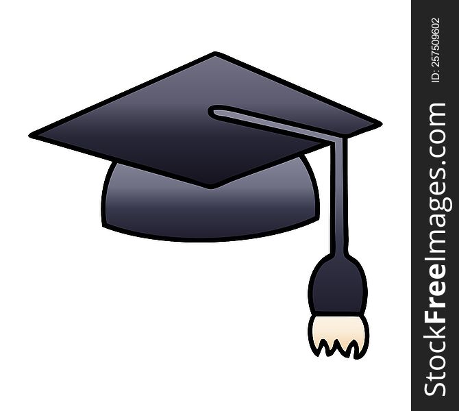 gradient shaded cartoon of a graduation cap