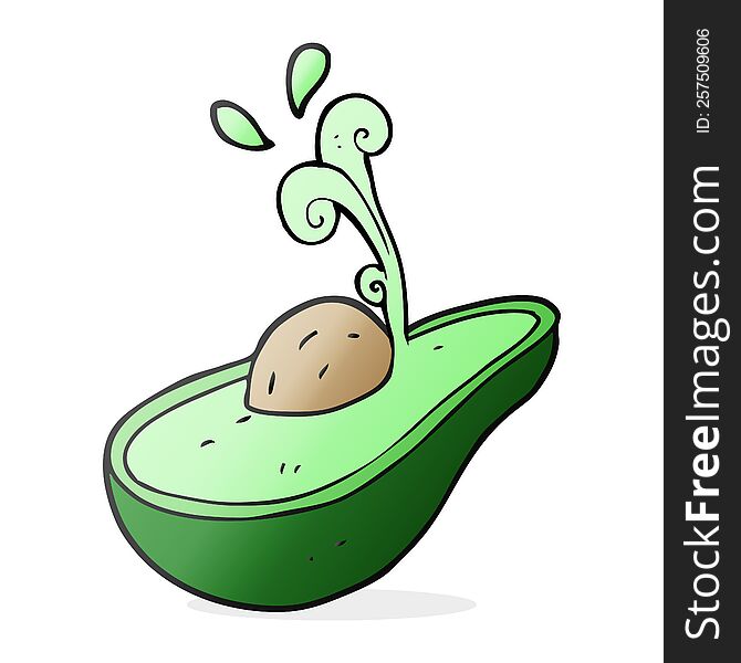 freehand drawn cartoon avocado