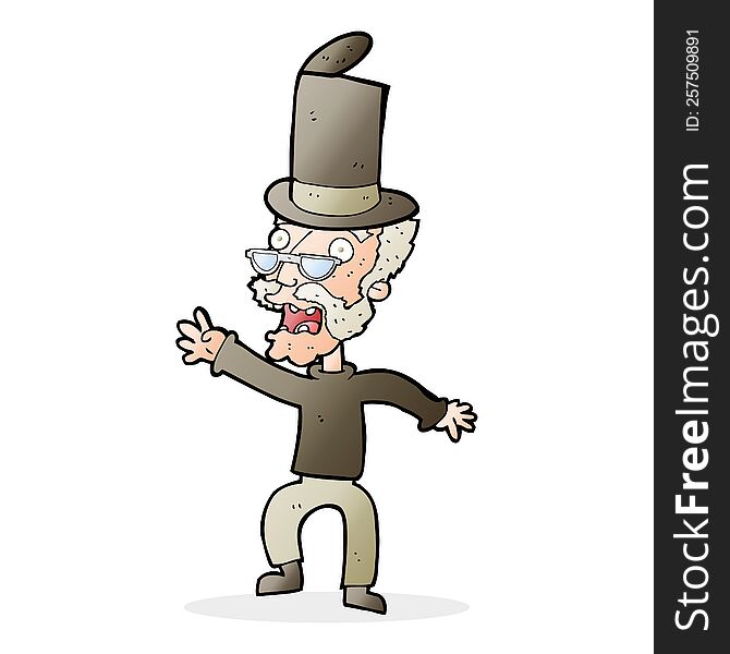 cartoon old man in top hat