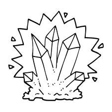 Black And White Cartoon Natural Crystals Stock Photography