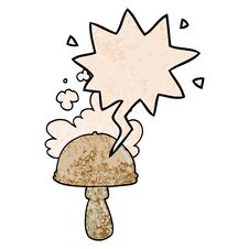 Free Cartoon Mushroom And Spore Cloud And Speech Bubble In Retro Texture Style Royalty Free Stock Photo - 257517445