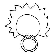 Line Drawing Cartoon Fire Ball Ring Stock Images