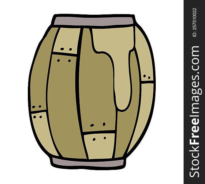cartoon doodle beer barrel
