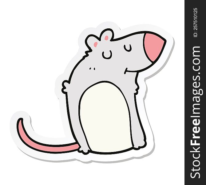 sticker of a cartoon fat rat