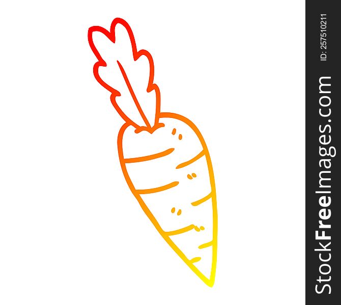 warm gradient line drawing of a cartoon carrots
