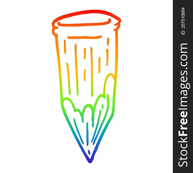 rainbow gradient line drawing of a cartoon wood stake