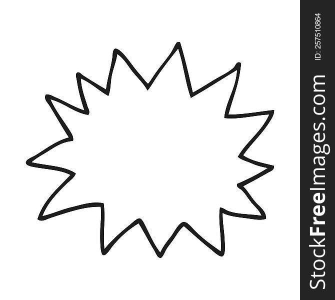 freehand drawn black and white cartoon simple explosion symbol