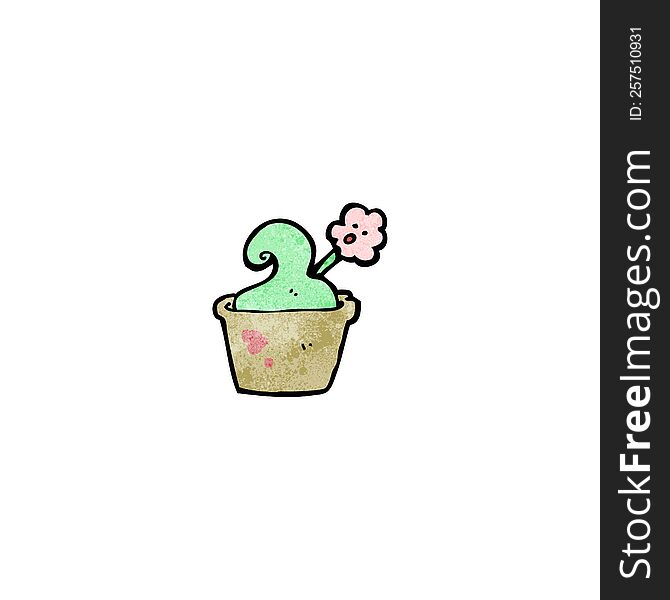 cartoon flower in pot