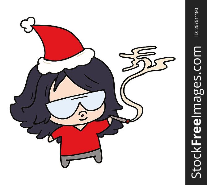 Christmas Cartoon Of Kawaii Girl