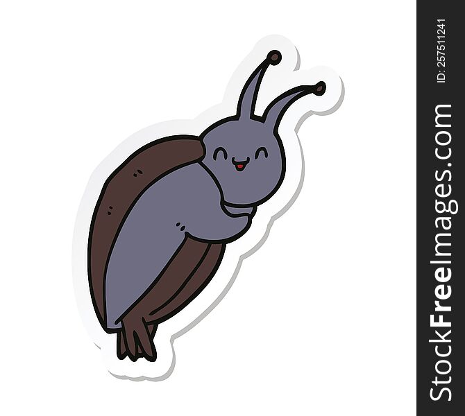 sticker of a cute cartoon beetle