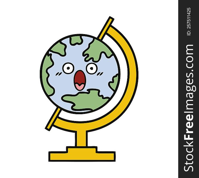 Cute Cartoon Globe Of The World