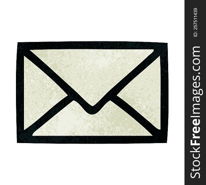 retro grunge texture cartoon of a paper envelope