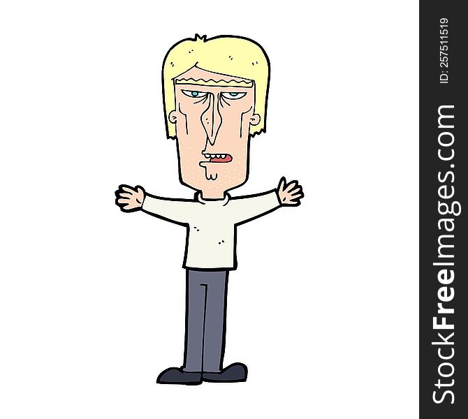 cartoon angry man