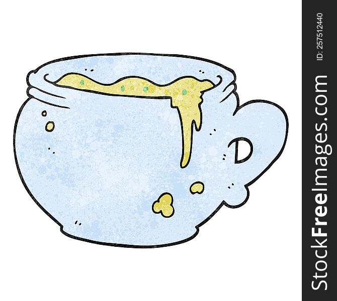 freehand textured cartoon mug of soup