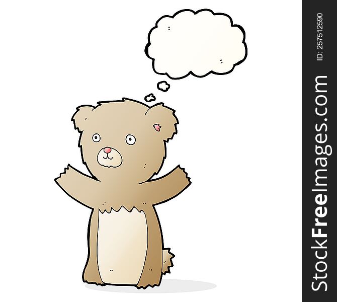 Cartoon Teddy Bear With Thought Bubble