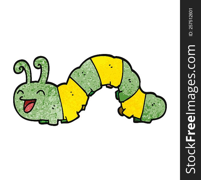 cartoon doodle laughing caterpillar