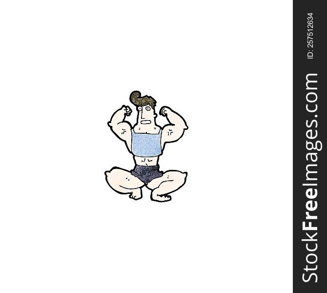 Cartoon Body Builder Posing